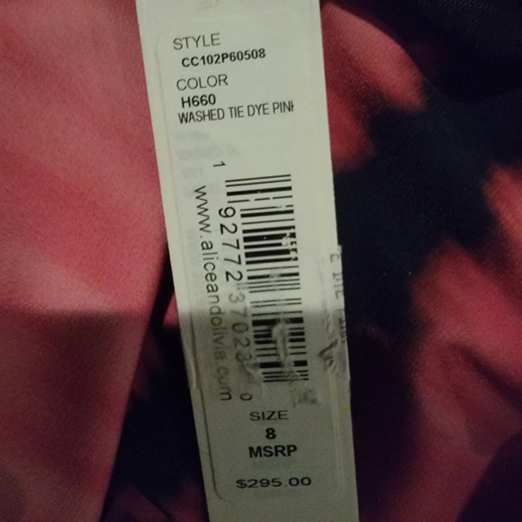 Alice + Olivia Women's Pink Delora Tie Dye Long Sleeve Body-con Dress Size 8 - Picture 10 of 16